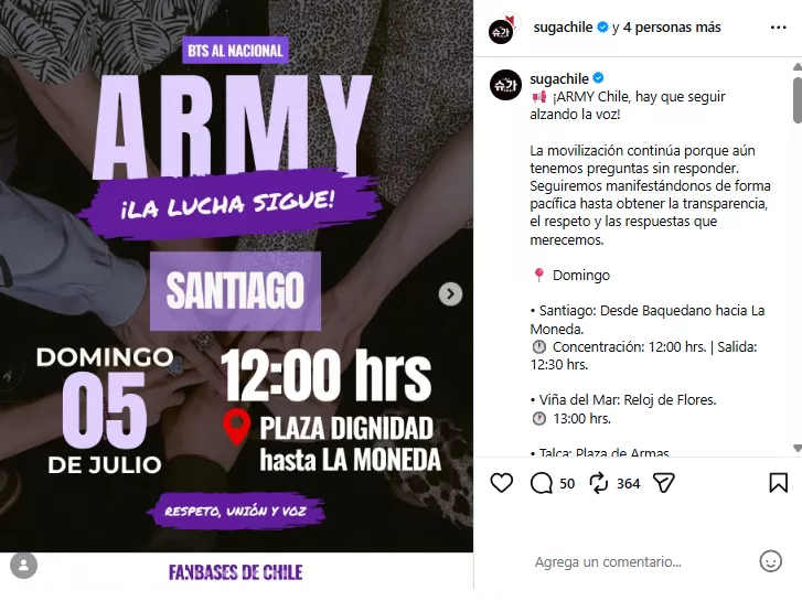 Instagram de fans de BTS