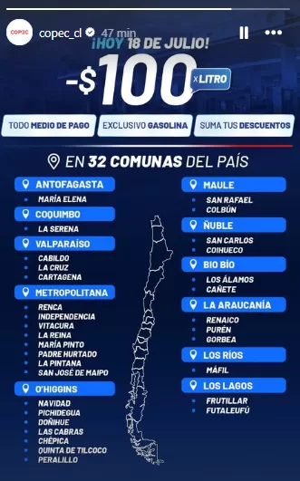 copec descuentos en bencina 18 de julio