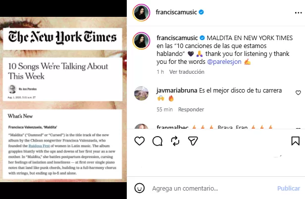 Francisca Valenzuela Instagram.