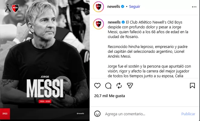 Messi papá Instagram club