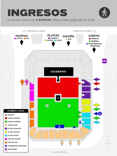Mapa concierto Robbie Williams