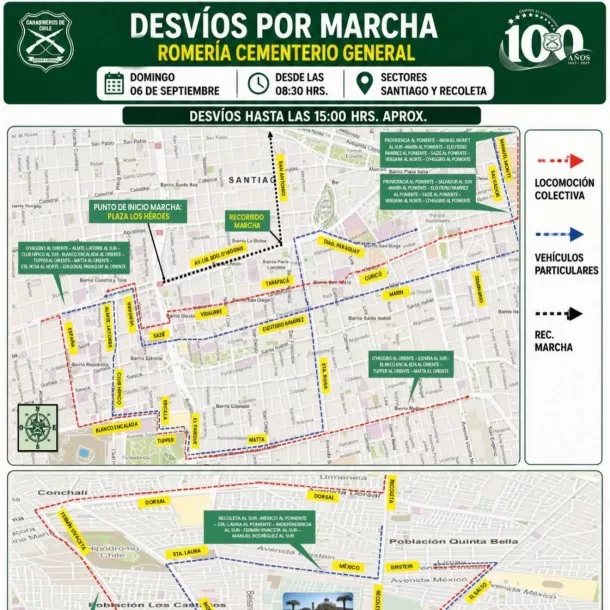 cortes de tránsito romería